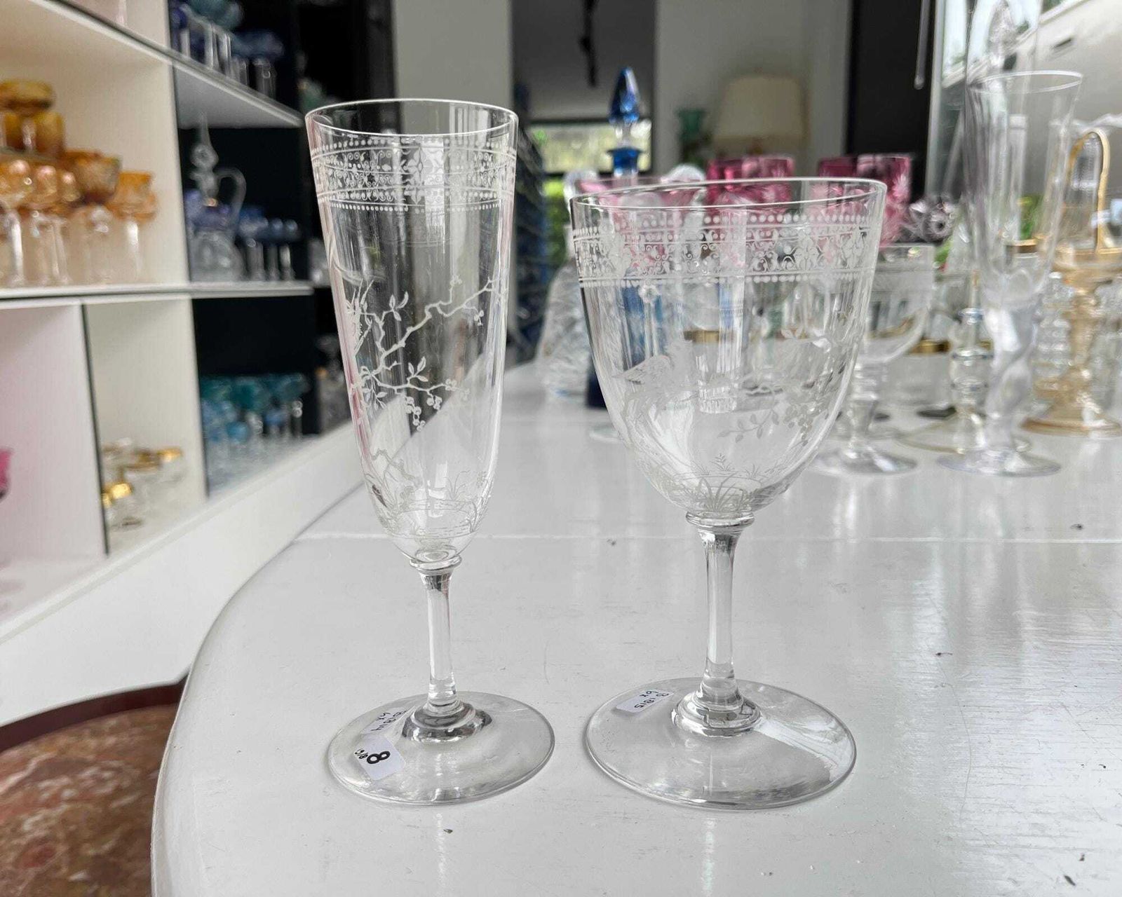Baccarat Champagne Flute Glazen | 6 Stuks | Gegraveerde Vogel On Industry photo vinterior