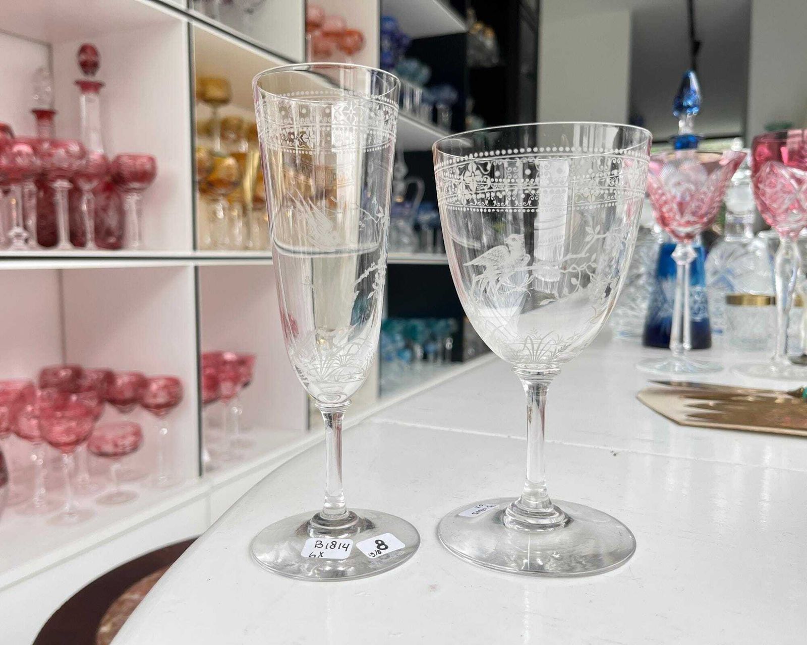 Baccarat Champagne Flute Glazen | 6 Stuks | Gegraveerde Vogel On Industry photo buy