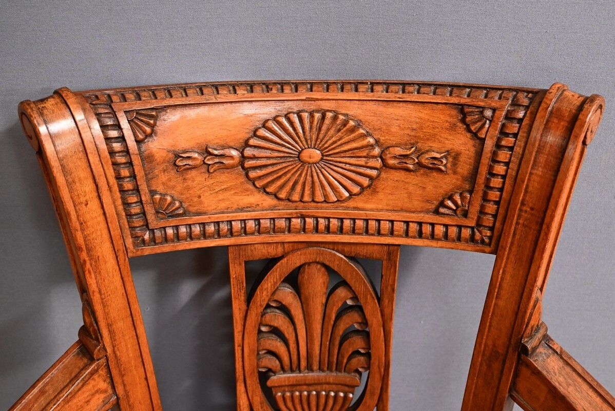 Pair Of Stained Beech Armchairs – Early 20th Century photo vinterior