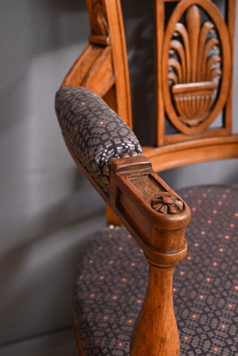 Furniture Pair Of Stained Beech Armchairs – Early 20th Century photo