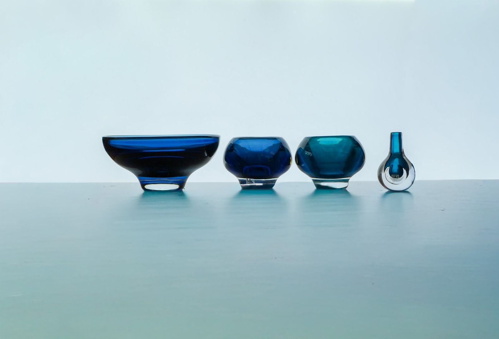 Modern Scandinavisch Sommerso Glas Van Mona Morales, Jaren 1960, Set Van 4