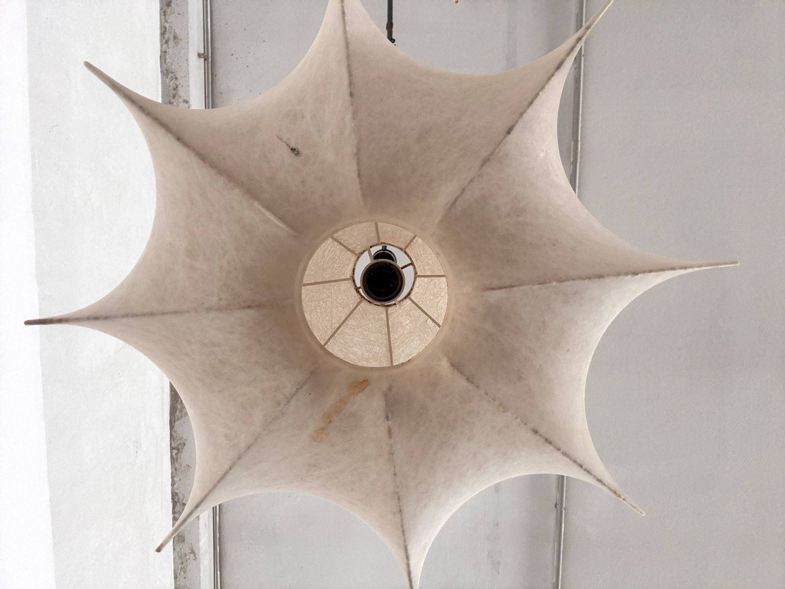 photo for sale Pair Of Italian Cocoon Pendant Lights Original From The 1960s
