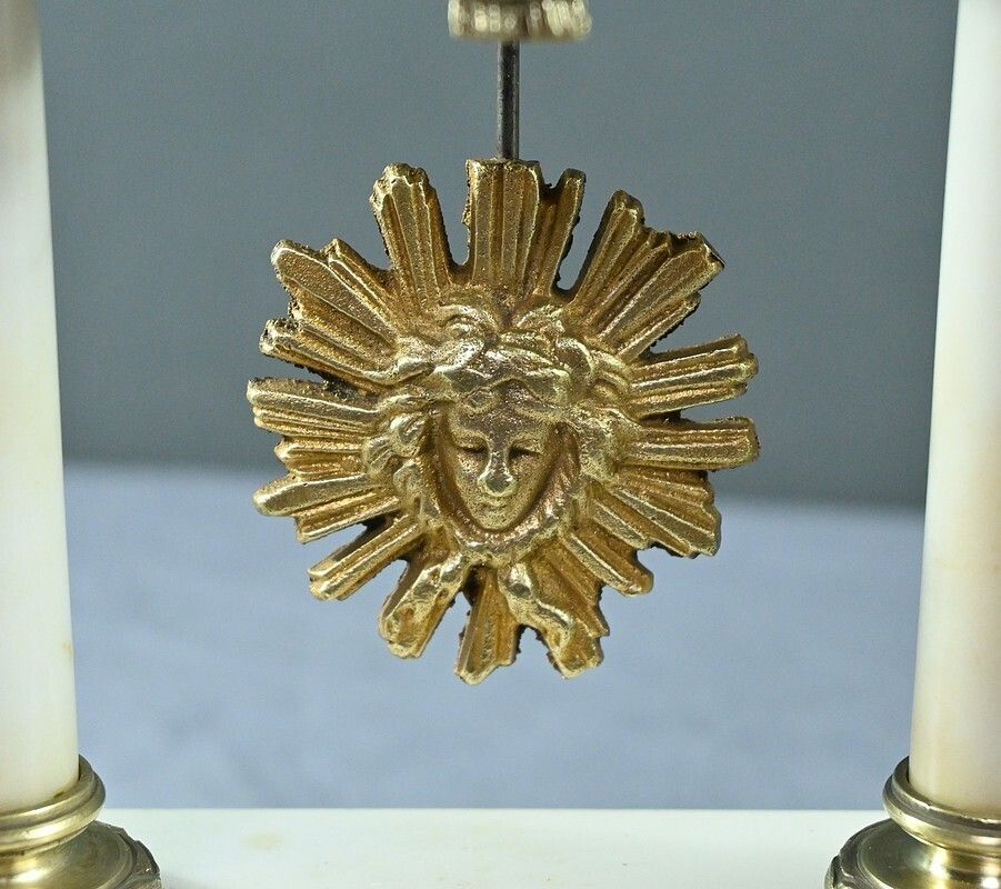 1210.0 Marble And Bronze Clock, Louis XVI Style, Mougin Clockworks, 1889 – Late 19th Century photo