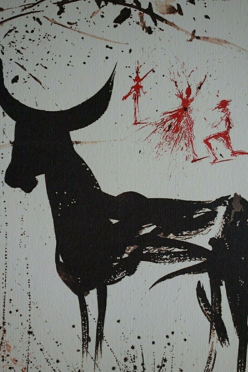 Fine Surrealist Limited Edition Print, Bull, Salvador Dali, Signed & Numbered In Pencil photo furniture