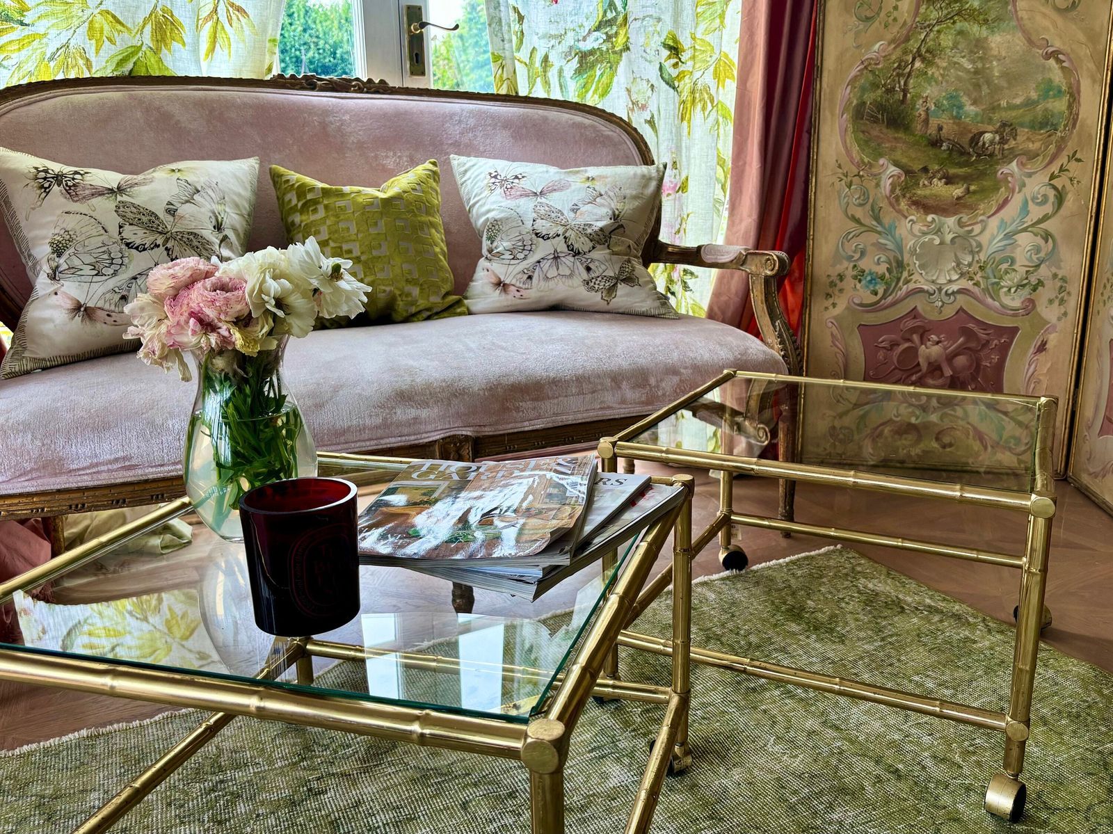 Pair Of Gilt Metal Hollywood Regency Faux Bamboo Side Tables In The Style Of Maison Bagués photo furniture