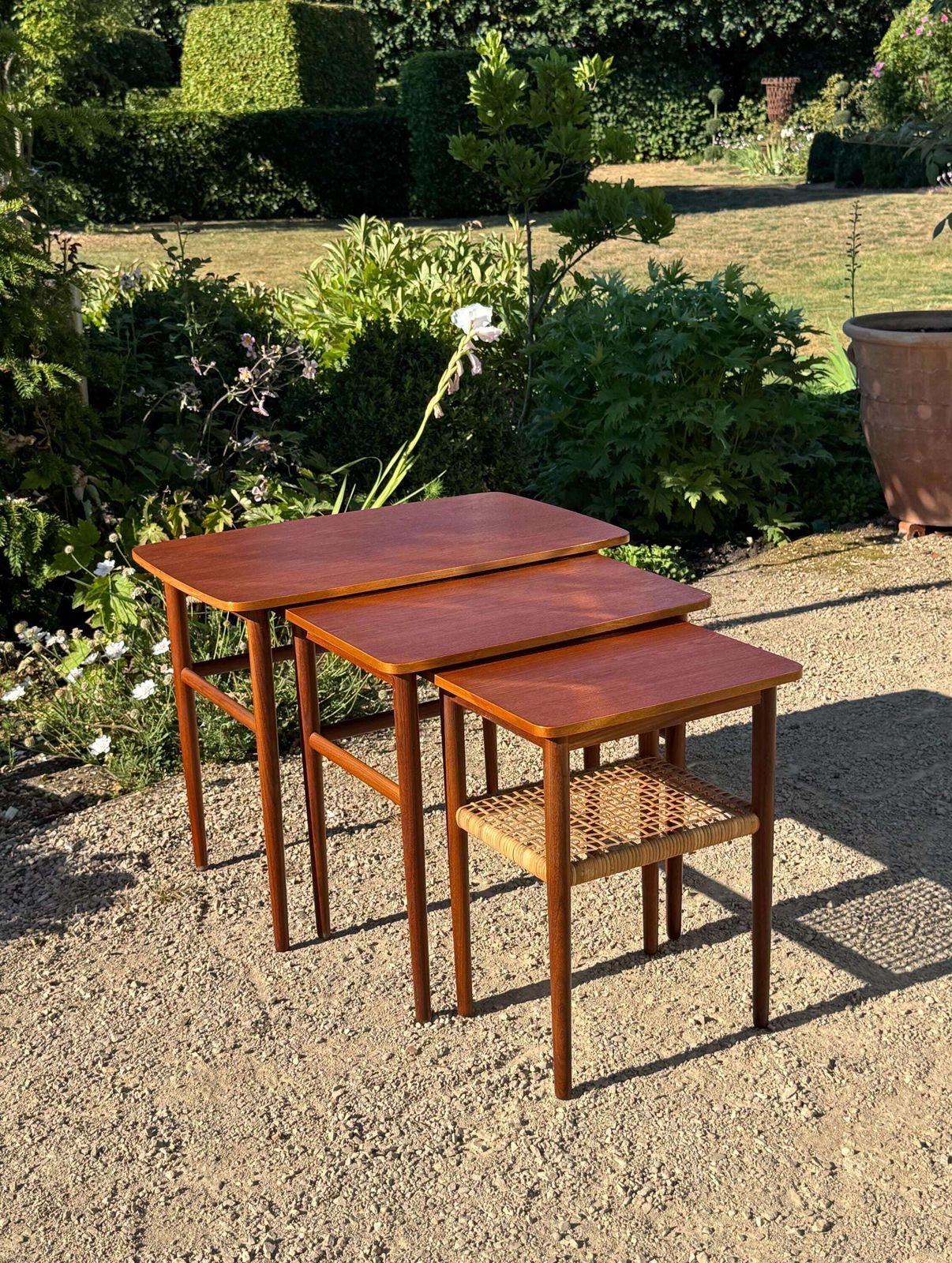 Mid Century Modern Teak Nesting Tables By Johannes Anderson For Silkeborg Danish Design 1960