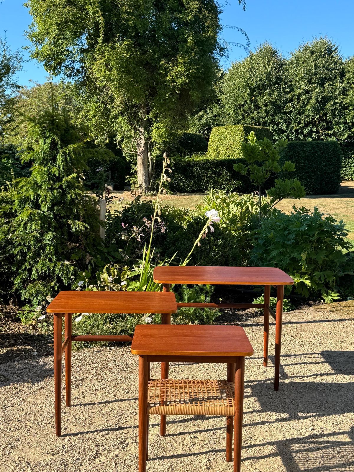 Mid Century Modern Teak Nesting Tables By Johannes Anderson For Silkeborg Danish Design 1960 photo Furniture