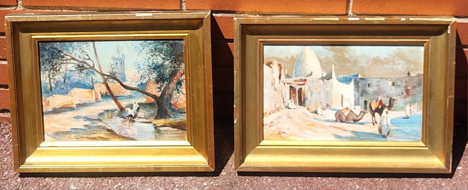2 Signed Paintings.  Orientalism. Oil Painting On Canvas And Panel. photo 850.0