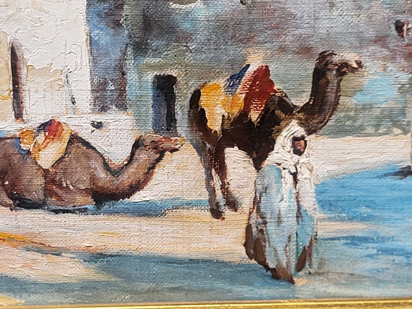 Art 2 Signed Paintings.  Orientalism. Oil Painting On Canvas And Panel. photo