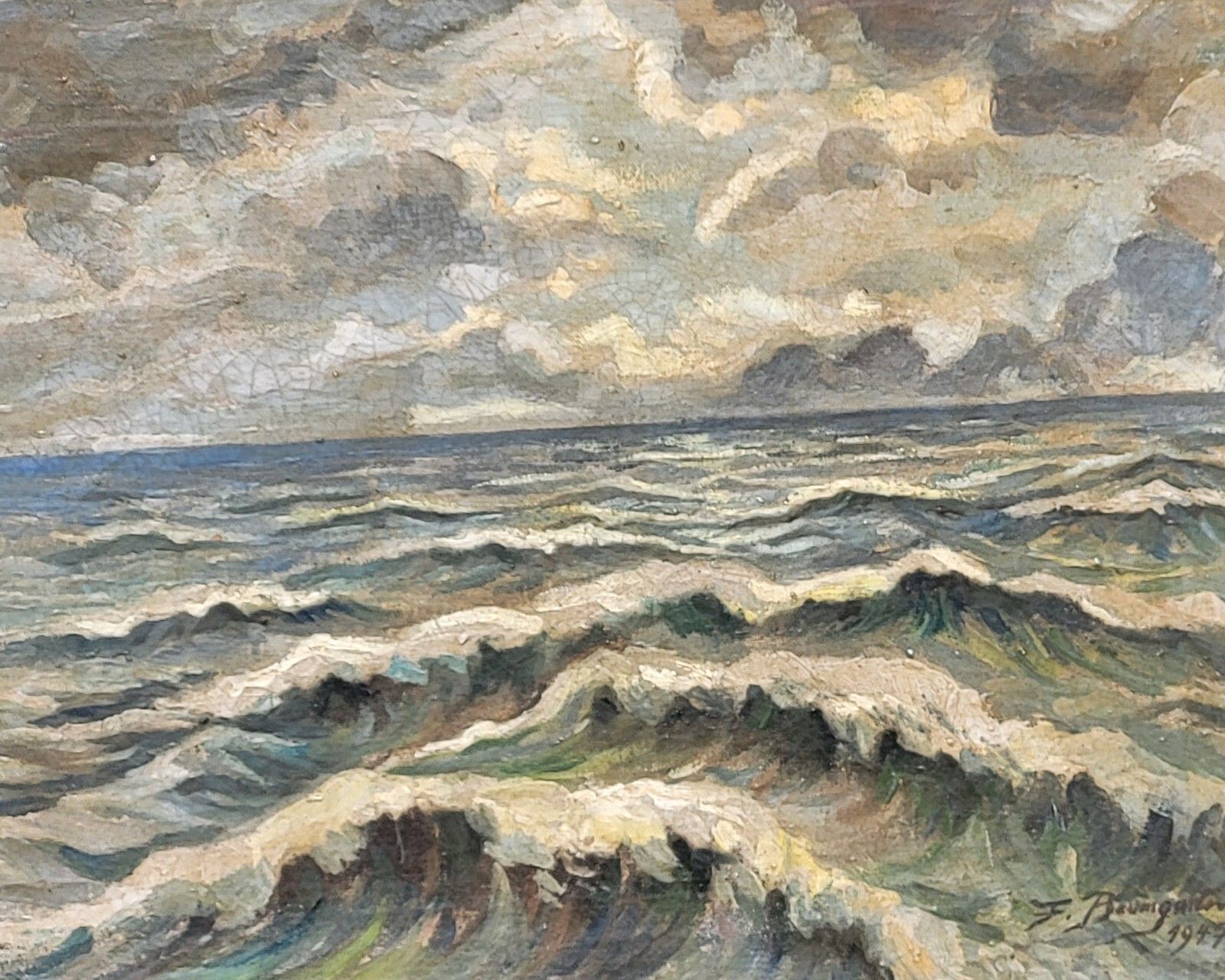 Signed Painting Sea Landscape Oil Painting On Canvas photo Art