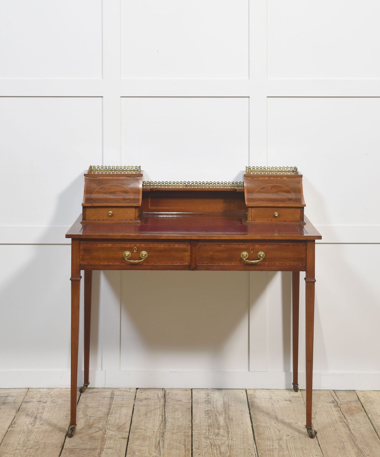 Furniture Mahogany Writing Desk With Satinwood Inlay photo
