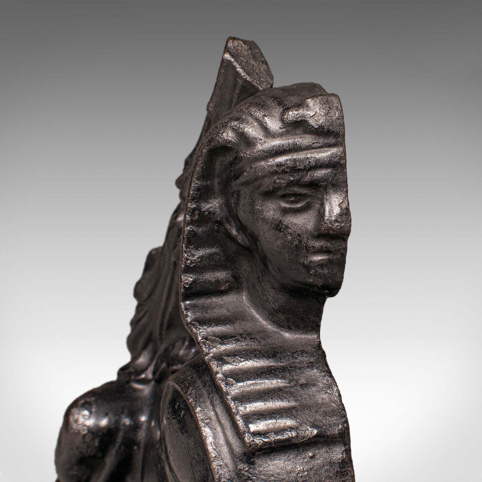 Antique Egyptian Revival Doorstop, English Cast Iron Sphinx, Regency, Circa 1830 photo buy
