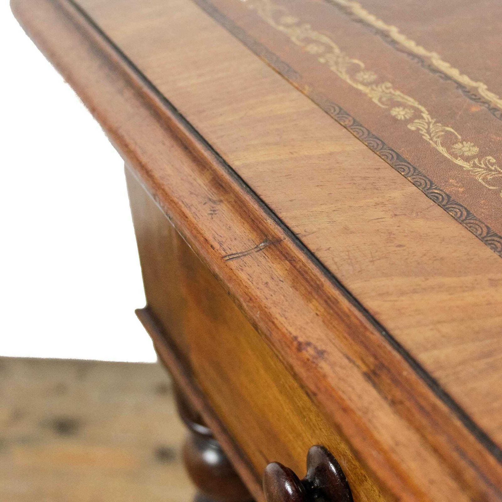 Antique Victorian Writing Table With Leather Inset Top | Antique Oak Desk | Office Furniture | Antique Desk | Office Furniture photo vintage