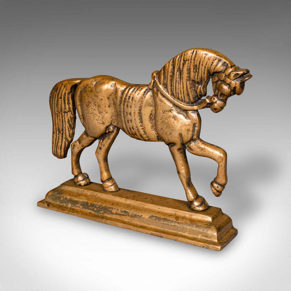 Antique Horse Doorstop, English, Brass, Equine Door Keeper, Victorian, C.1880 photo for sale