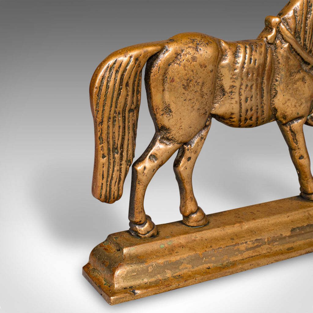 photo for sale Antique Horse Doorstop, English, Brass, Equine Door Keeper, Victorian, C.1880