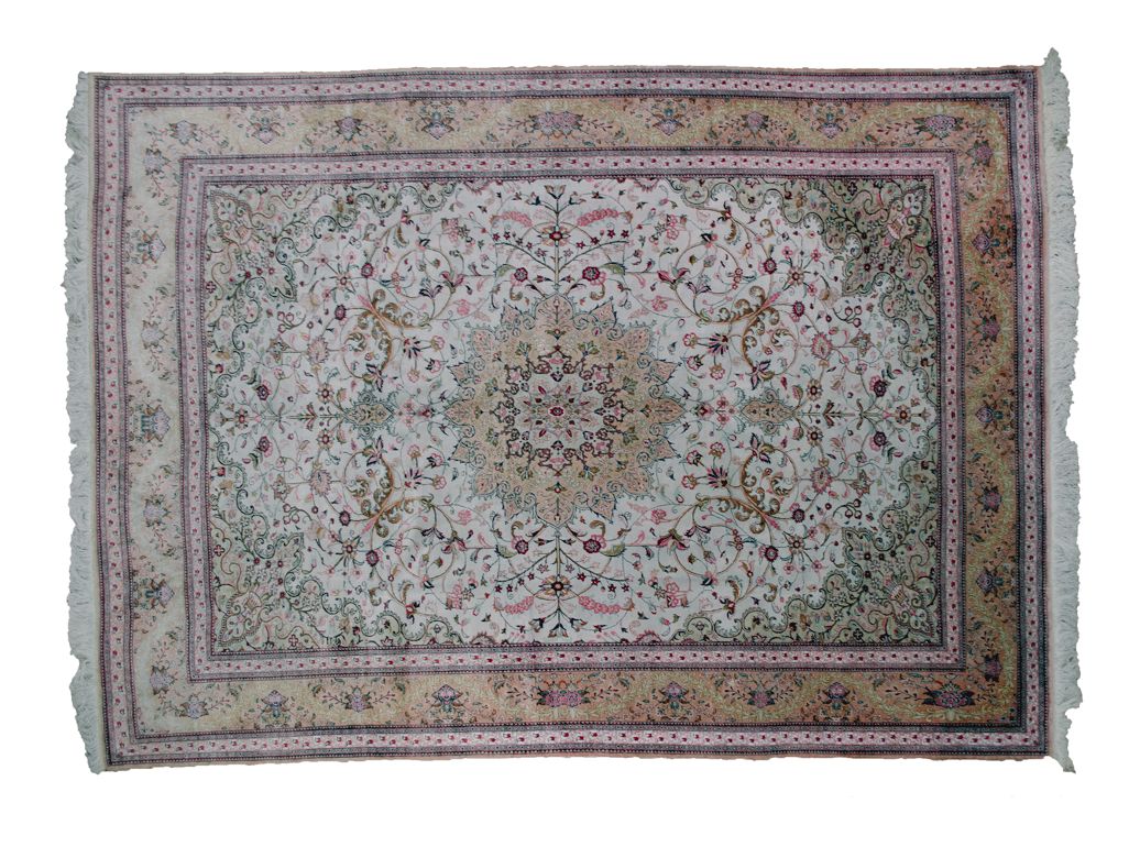 Vintage Silk Qum Carpet 282x205cm