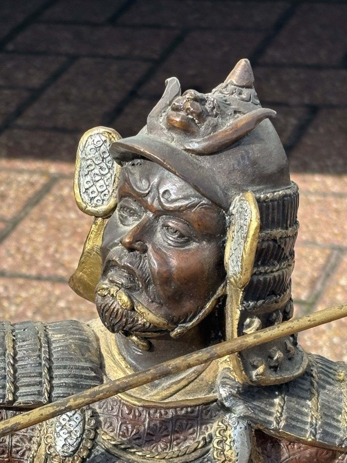 Cold Painted Bronze Figure Of A Samurai, Very Large And Impressive. photo furniture