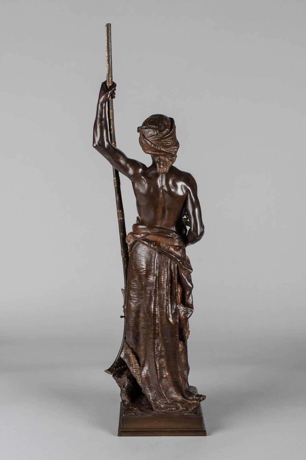 A Magnificent 19th Century French Bronze Sculpture Of An Arabian Sentinel, Signed J.Angles photo vinterior