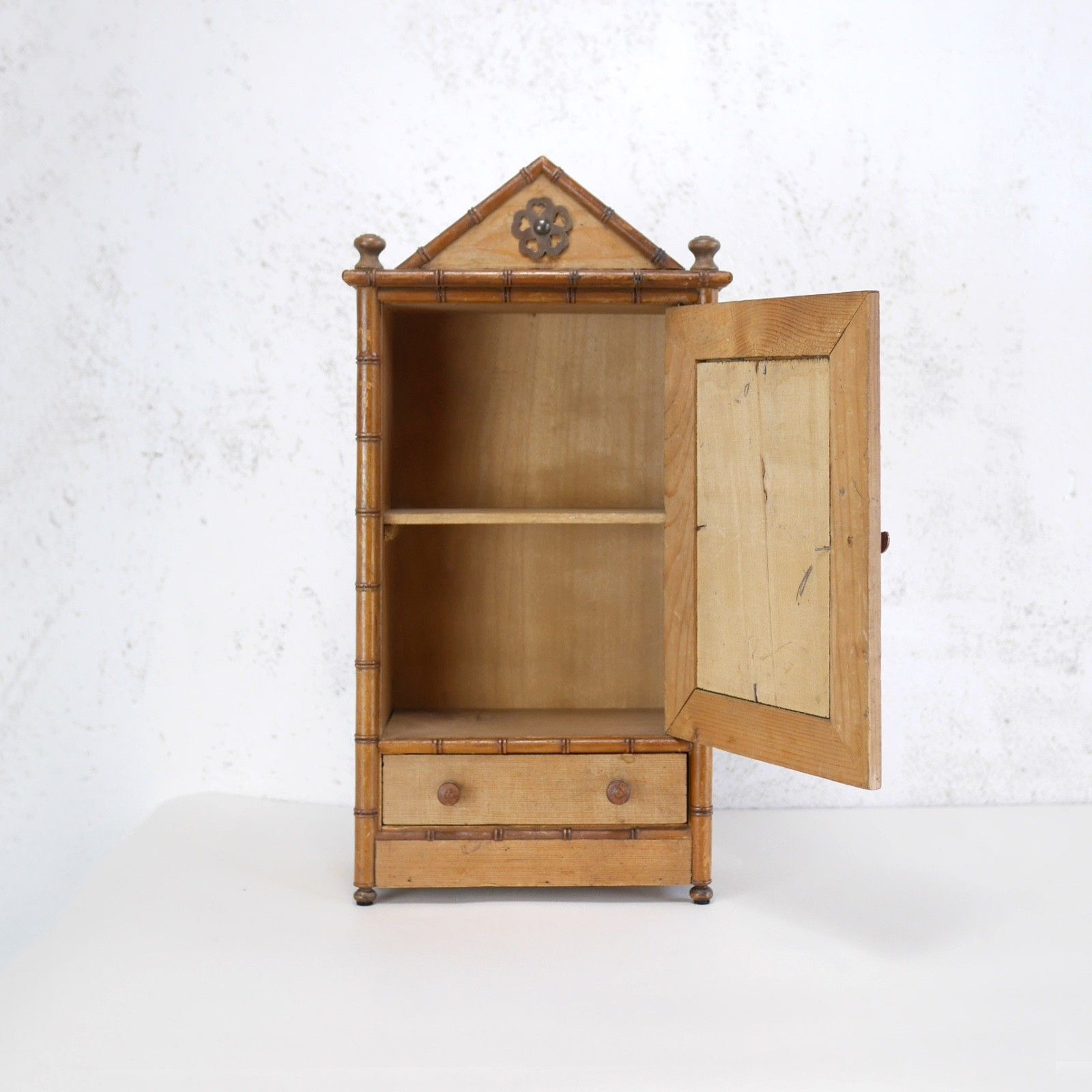 Antique Faux Bamboo Cabinet Mirror Medicine Early 20th Century #102942 photo furniture