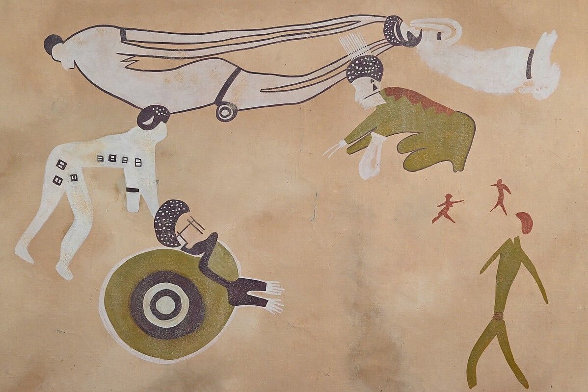 Tassili Rock Painting Signed G. Le Poitevin – 1960 photo Art