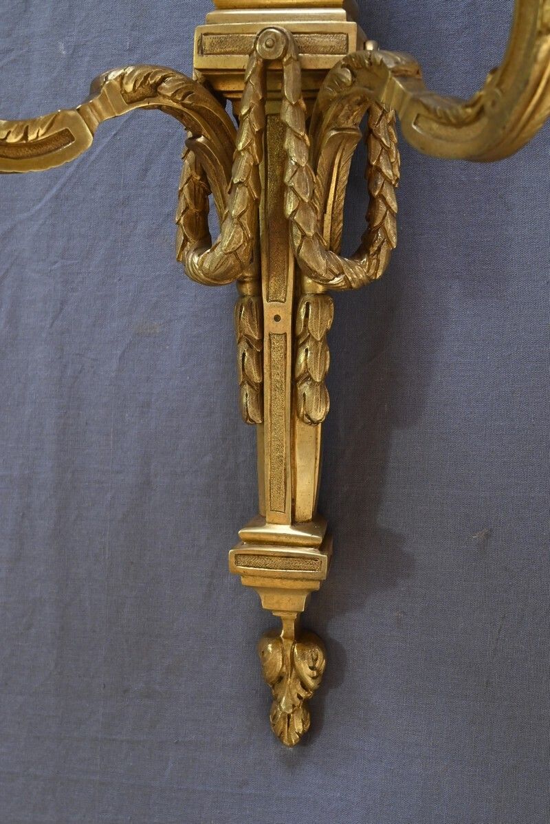 Pair Of Bronze Wall Lights, Louis XVI Style – Late 19th Century photo buy