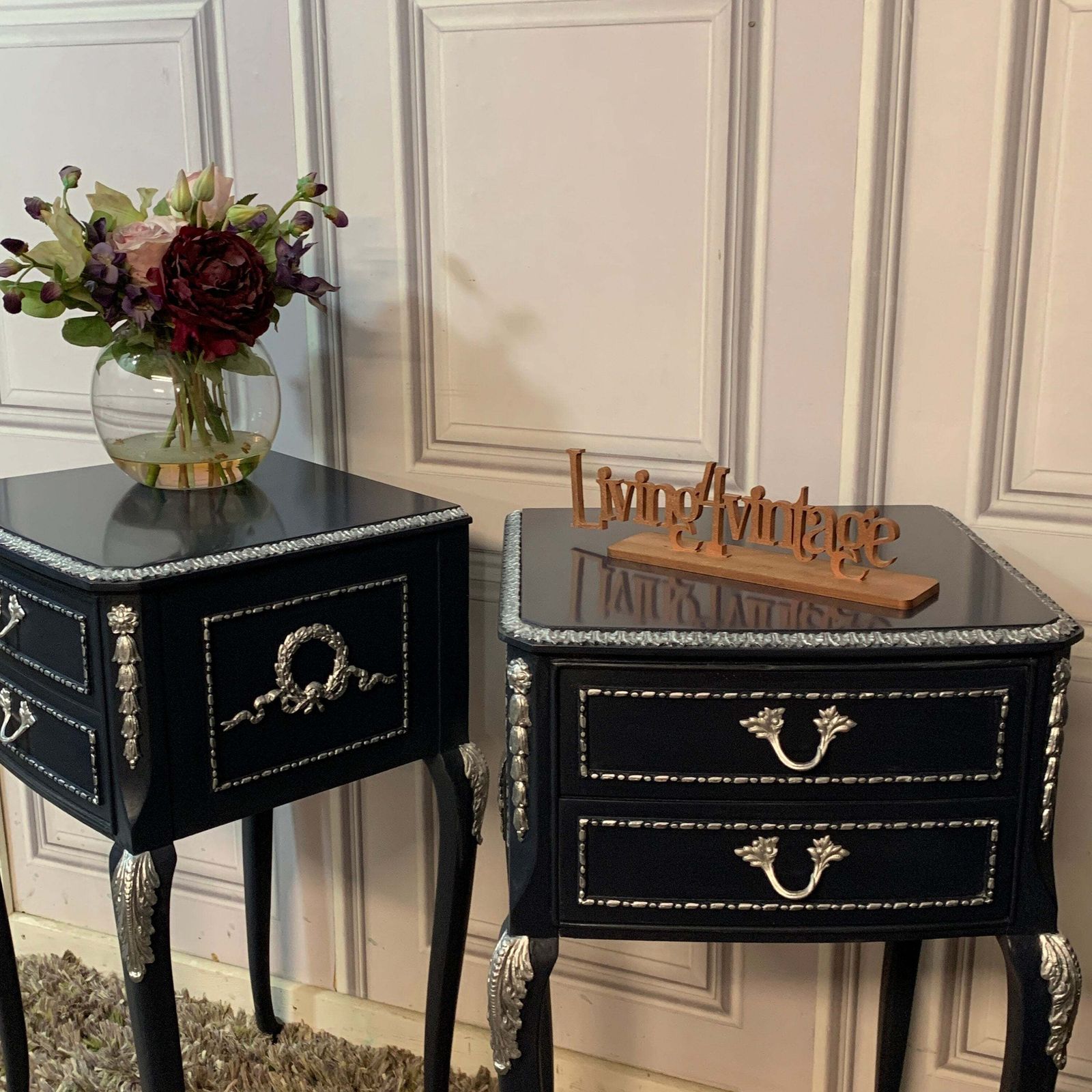 Painted Bedside Tables Louis Style Bedsides Olympus Furniture Nightstands photo Furniture