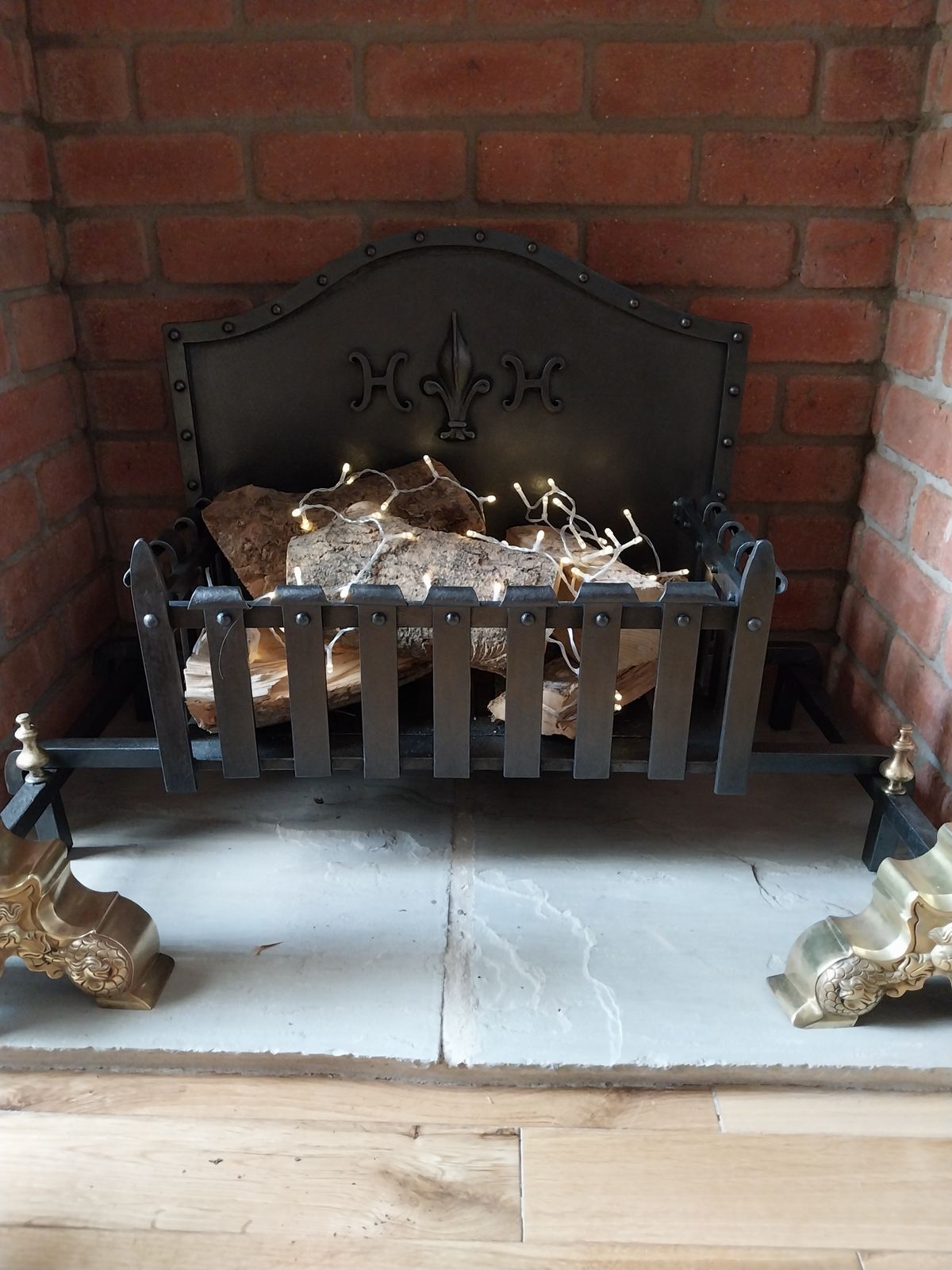 photo buy Victorian French Cast And Wrought Iron Fire Basket With Marmoset Baroque Fire Dogs.