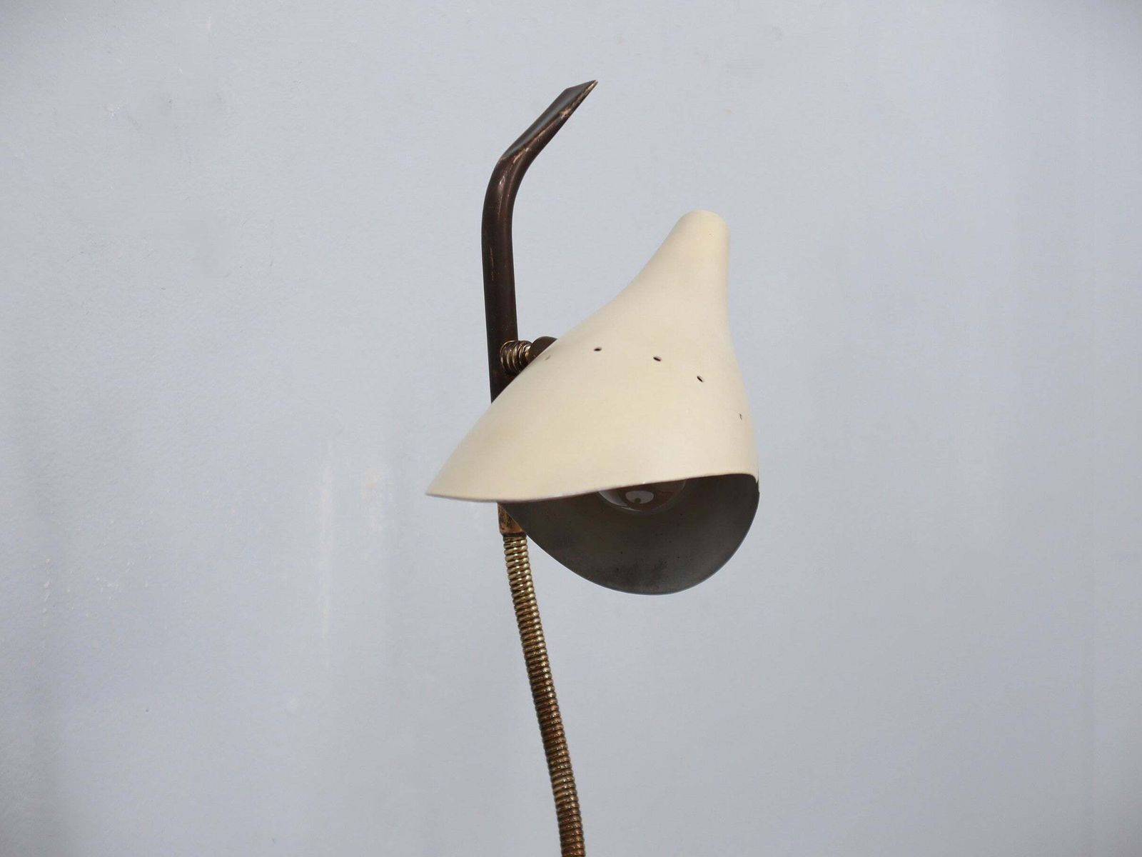 Oscar Torlasco For Lumen Rare 1950s Italian Table Lamp In Brass And Marble photo vinterior