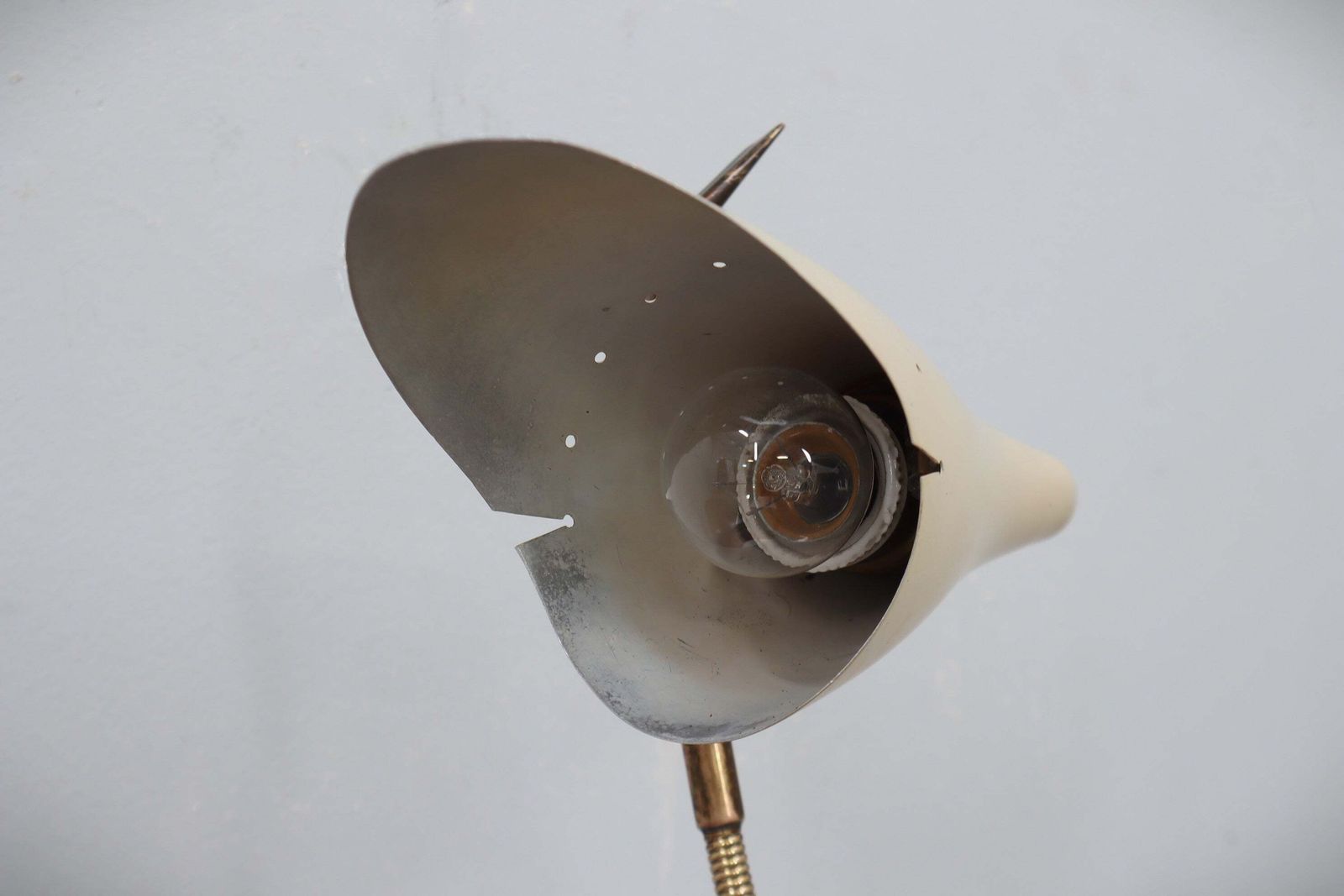 Oscar Torlasco For Lumen Rare 1950s Italian Table Lamp In Brass And Marble photo vintage