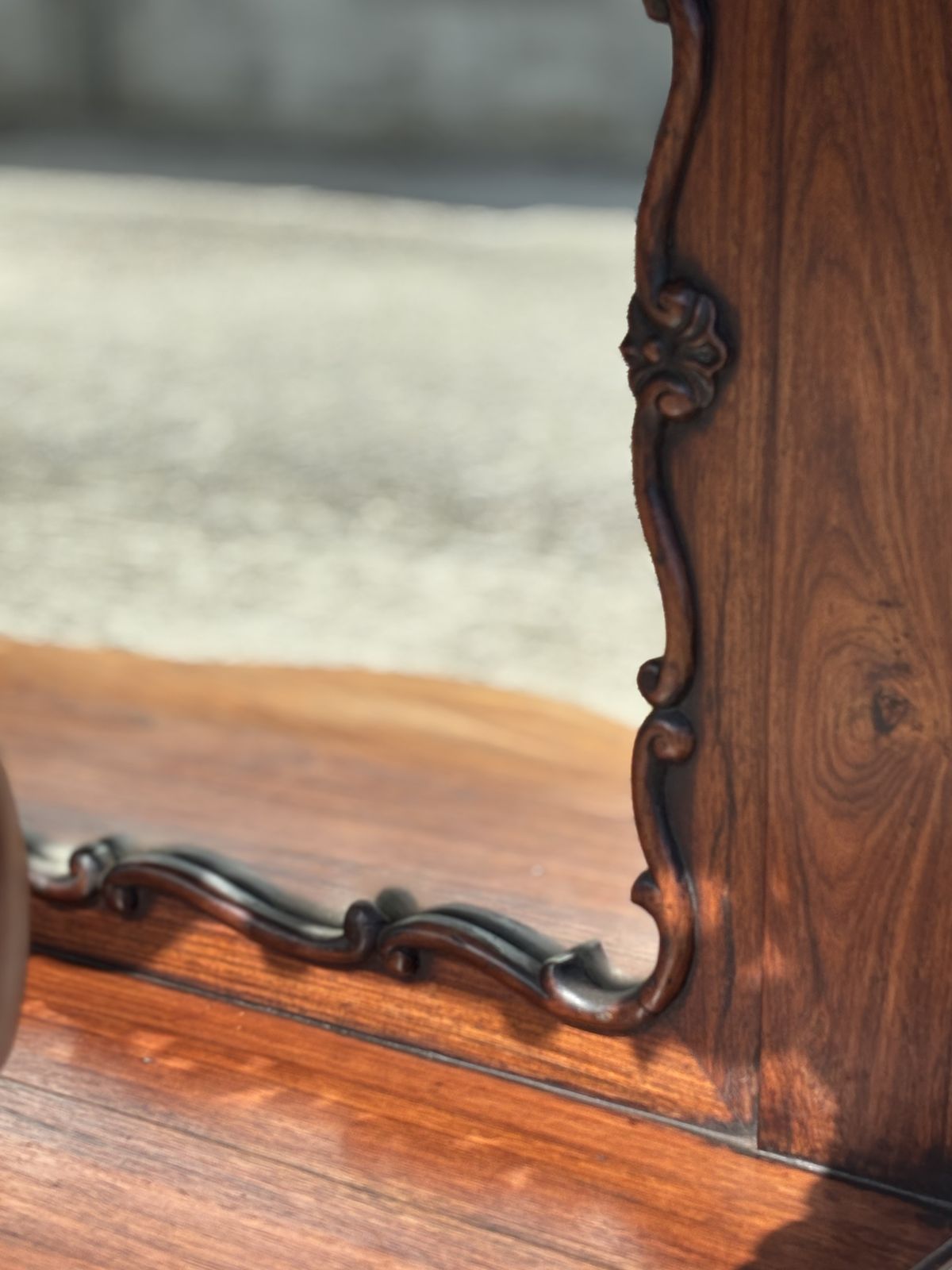 Early 19th Century William IV Period Carved Rosewood Marble Top Console photo furniture