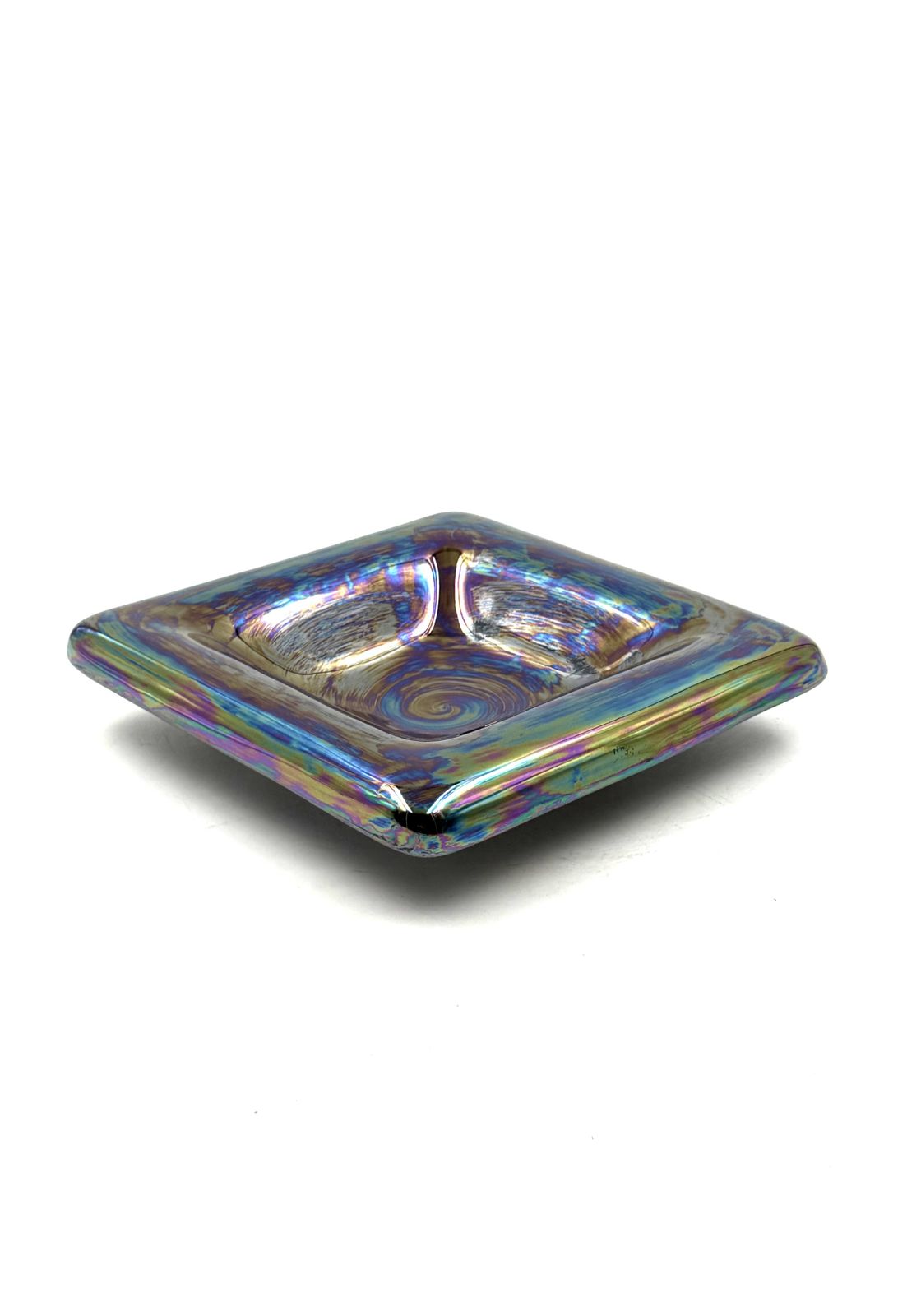 Mid Century Modern Iridescent Ceramic Ashtray / Vide Poche, Paoli Italy 1970s