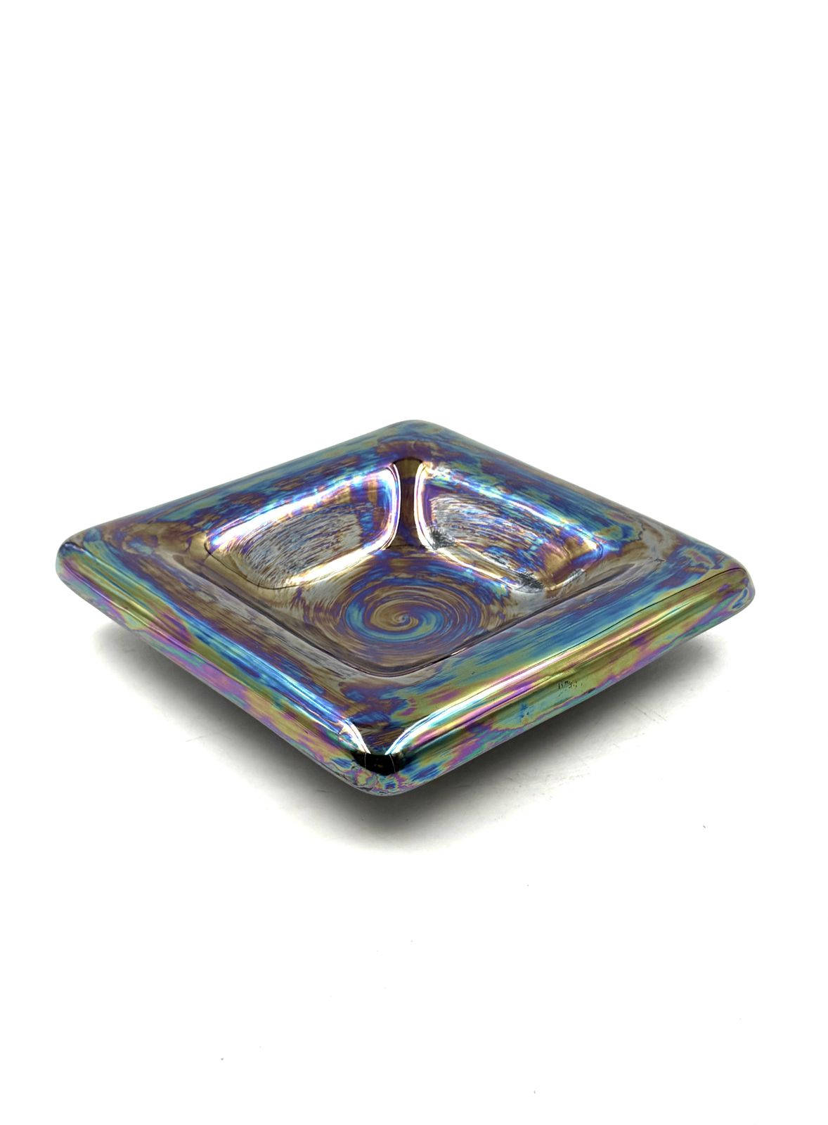 Mid Century Modern Iridescent Ceramic Ashtray / Vide Poche, Paoli Italy 1970s photo vintage