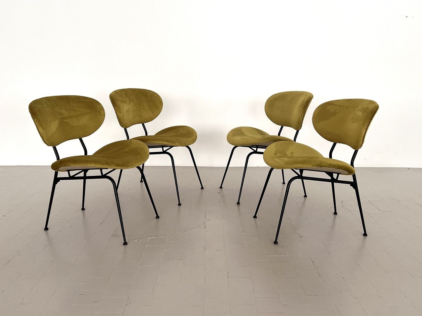 Italian Reupholstered Lounge Chairs By Gastone Rinaldi, Set Of Four photo buy