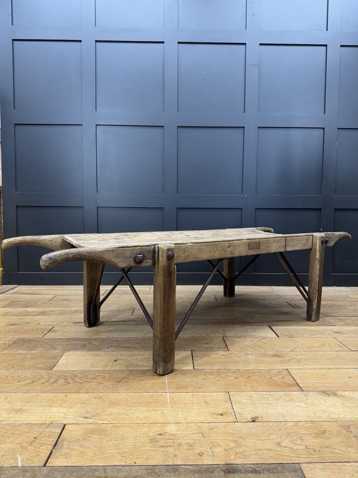 photo furniture Victorian Pine Funeral Bier / Body Stretcher – Antique Rustic Coffee Table