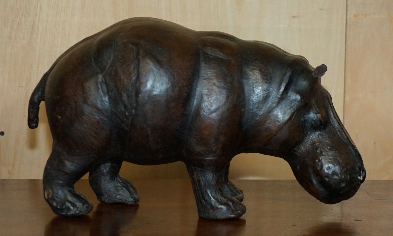 Pair Of Liberty's Omersa Mother & Calf Leather Hippopotamus Footstool Hippo's photo for sale