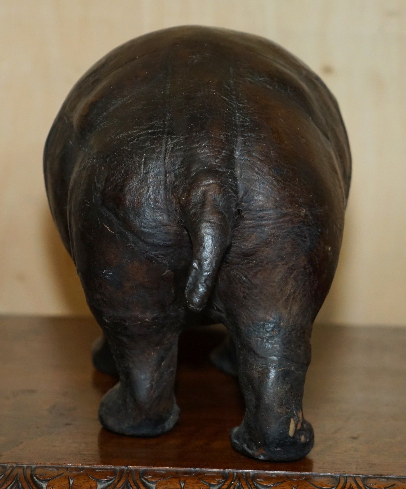 photo for sale Pair Of Liberty's Omersa Mother & Calf Leather Hippopotamus Footstool Hippo's