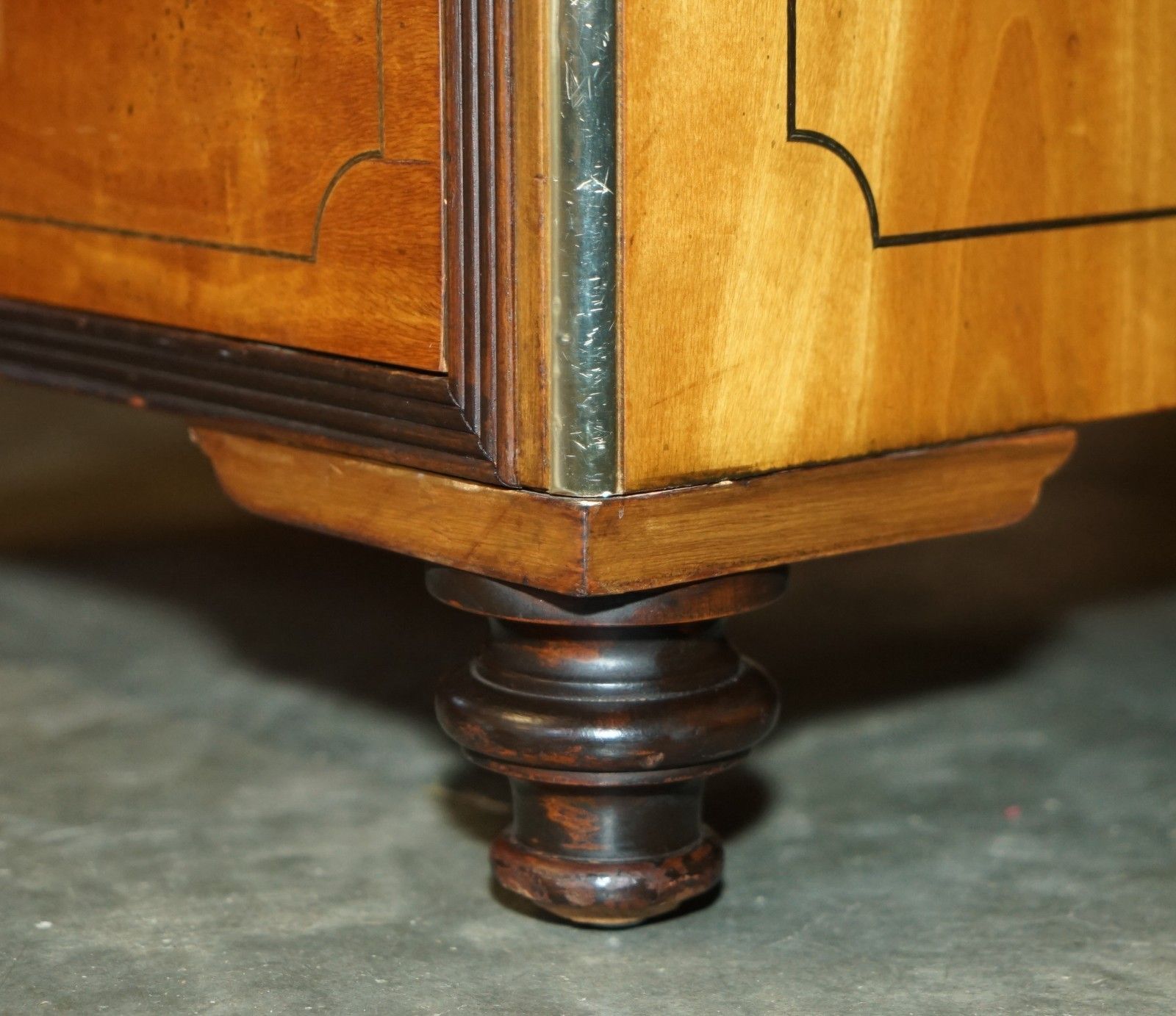 photo furniture Exquisite Extra Large Double Sided Military Campaign Twin Pedestal Partner Desk