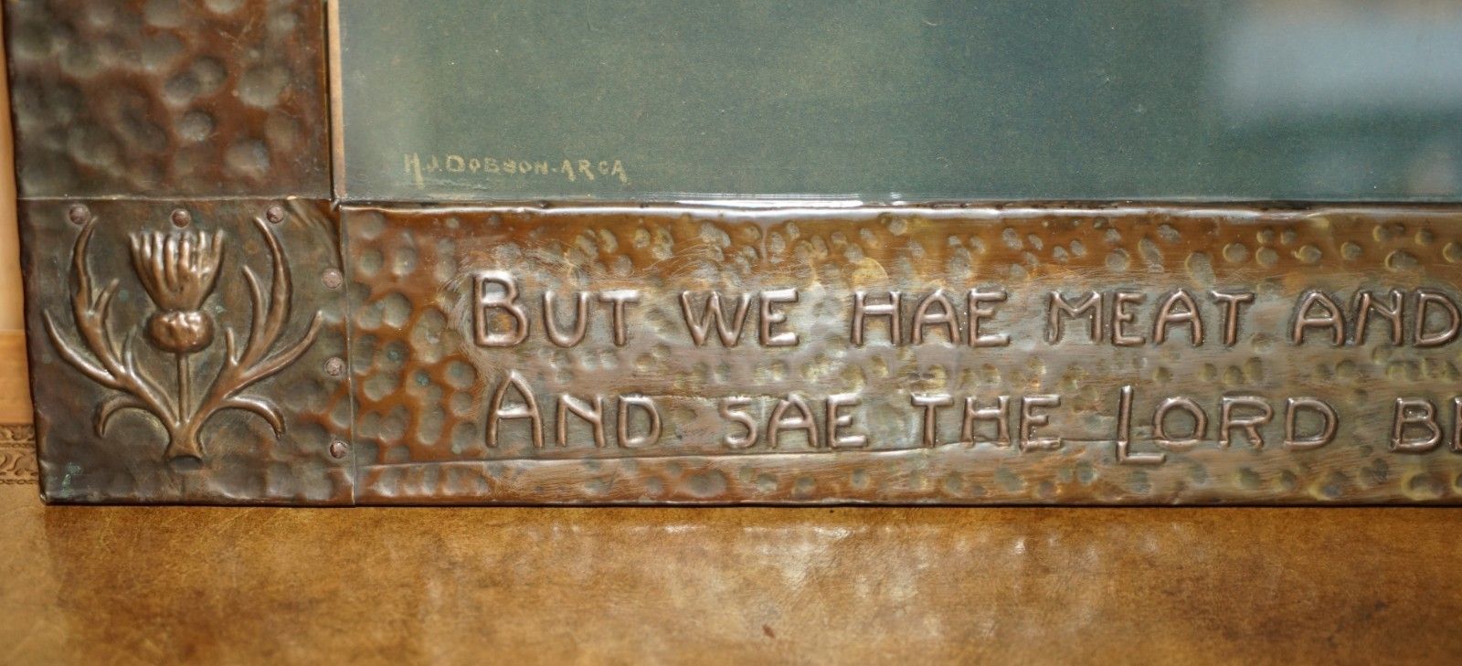 photo furniture Antique Copper Arts & Crafts Scottish Burns Quote Frame With H.J Dobson Print