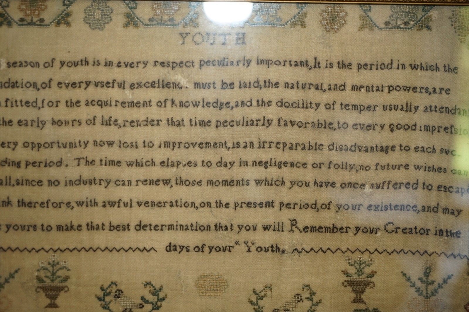 photo for sale Antique 1831 Original William IV Needlework Sampler Depicting A Verse On Youth