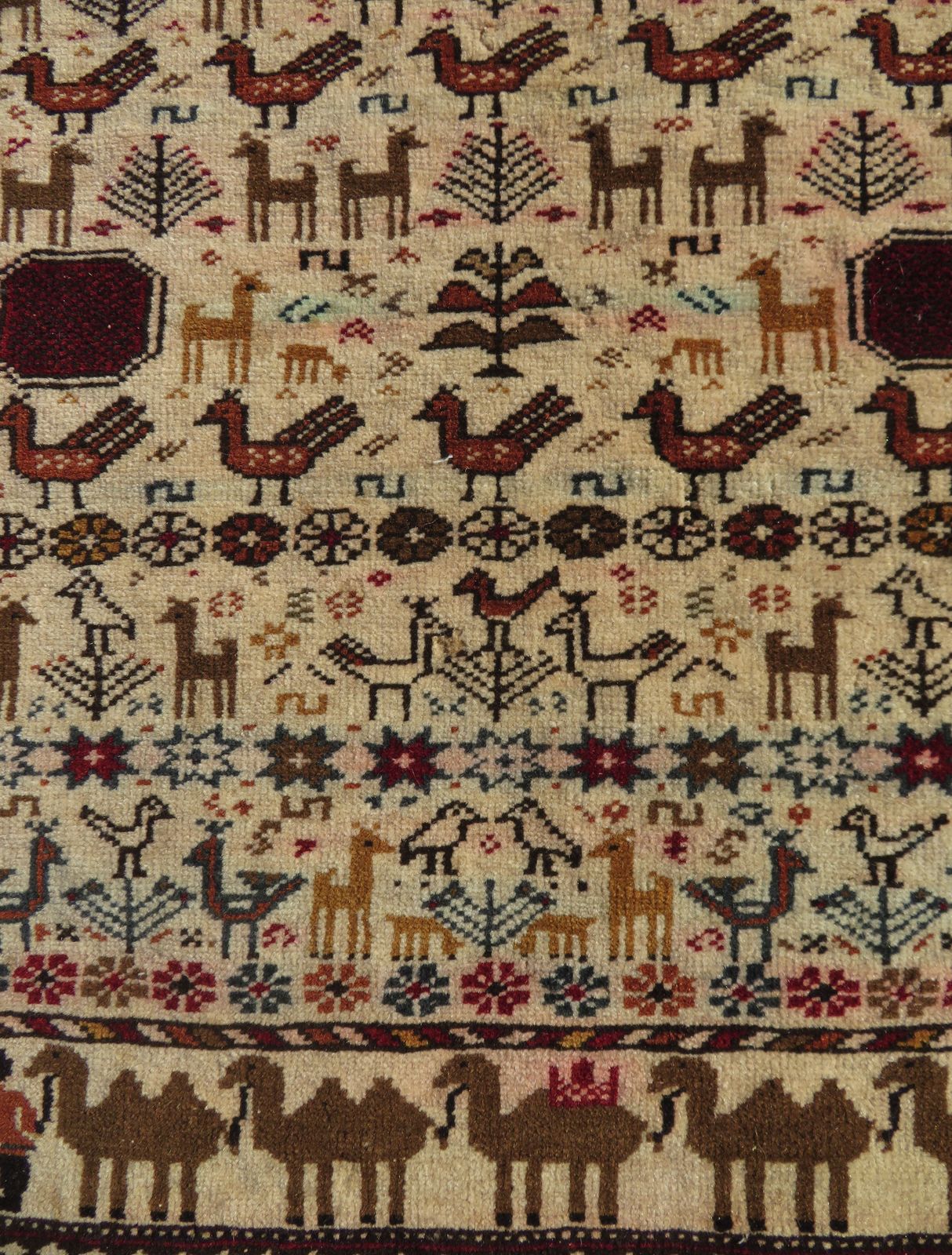 Unusual Old Afghan Baluch Prayer Rug. 107cm X 74cm. photo Textiles