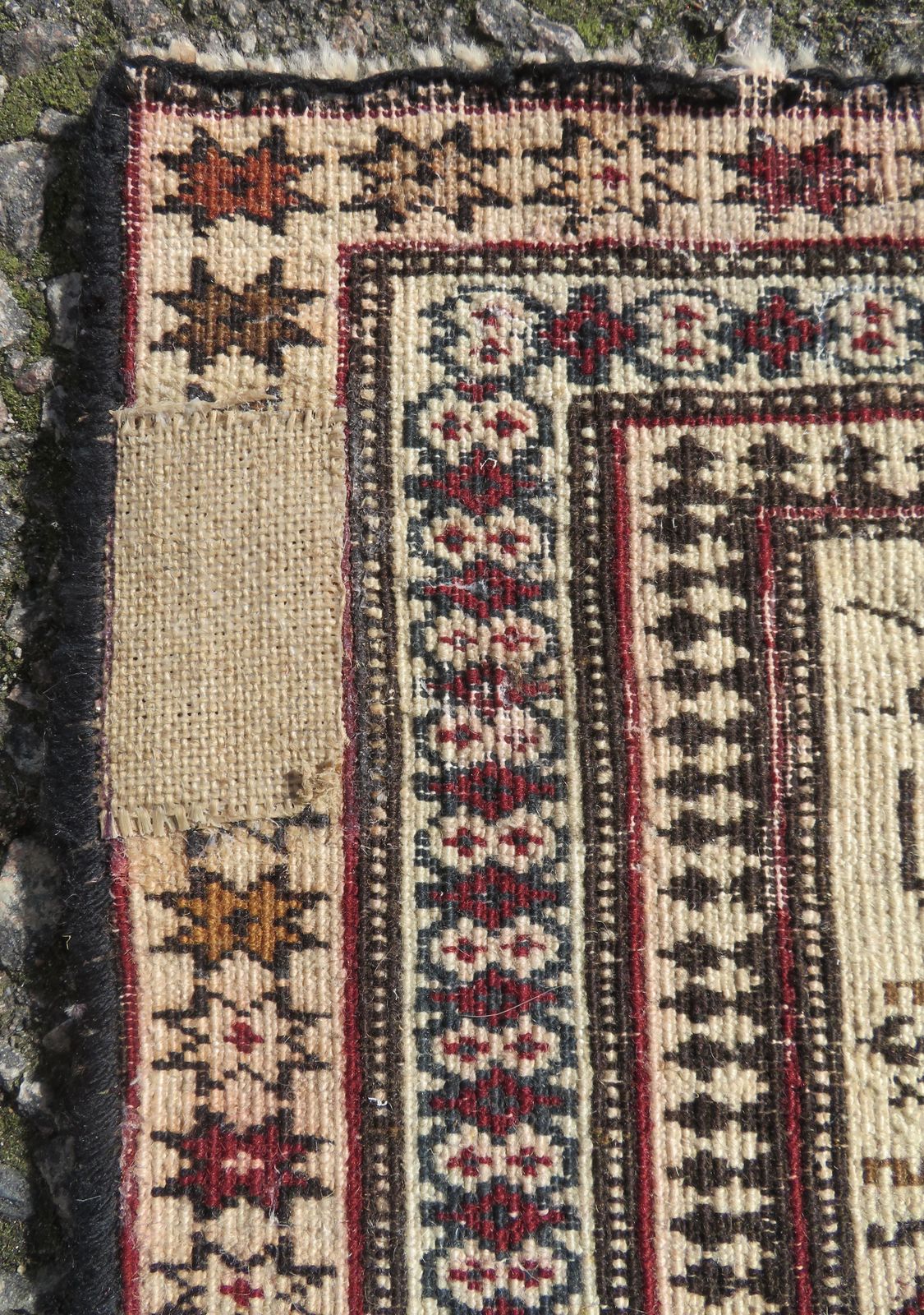 photo for sale Unusual Old Afghan Baluch Prayer Rug. 107cm X 74cm.
