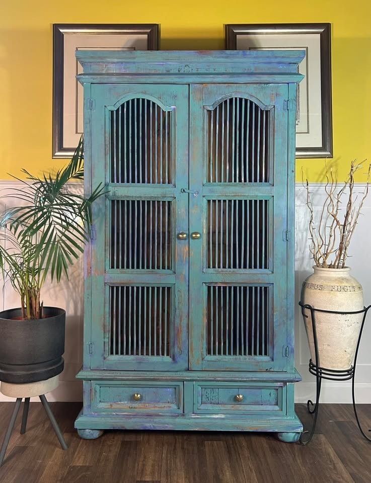 Vintage Indonesian Oak Slatted  Larder/Pantry photo furniture