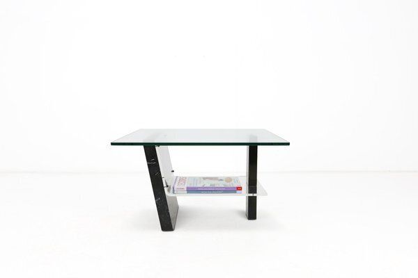 photo furniture Mid Century Modern Italian Marble And Glass Coffee Table, 1970s