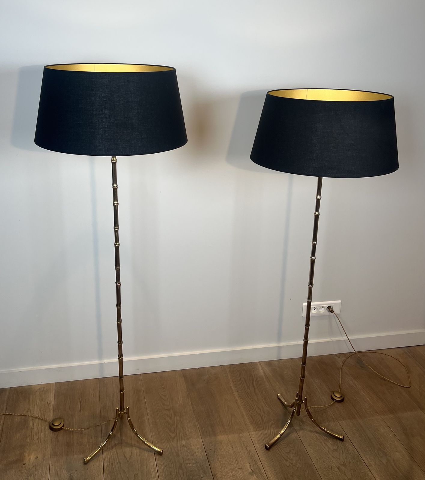 Bronze Floor Lamp In Faux Bamboo Style From Maison Baguès photo Lighting