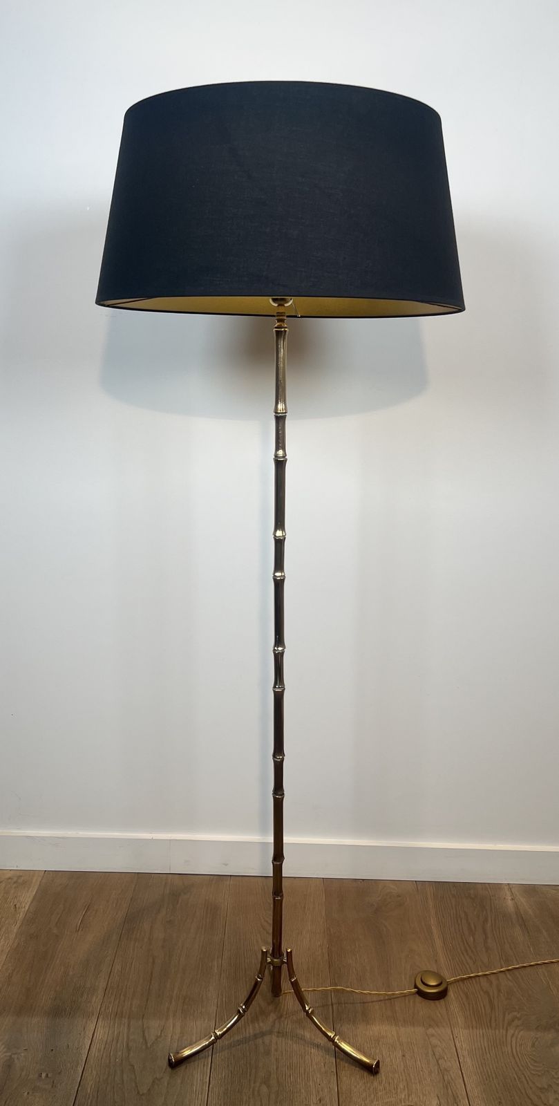 Bronze Floor Lamp In Faux Bamboo Style From Maison Baguès photo 6500.0