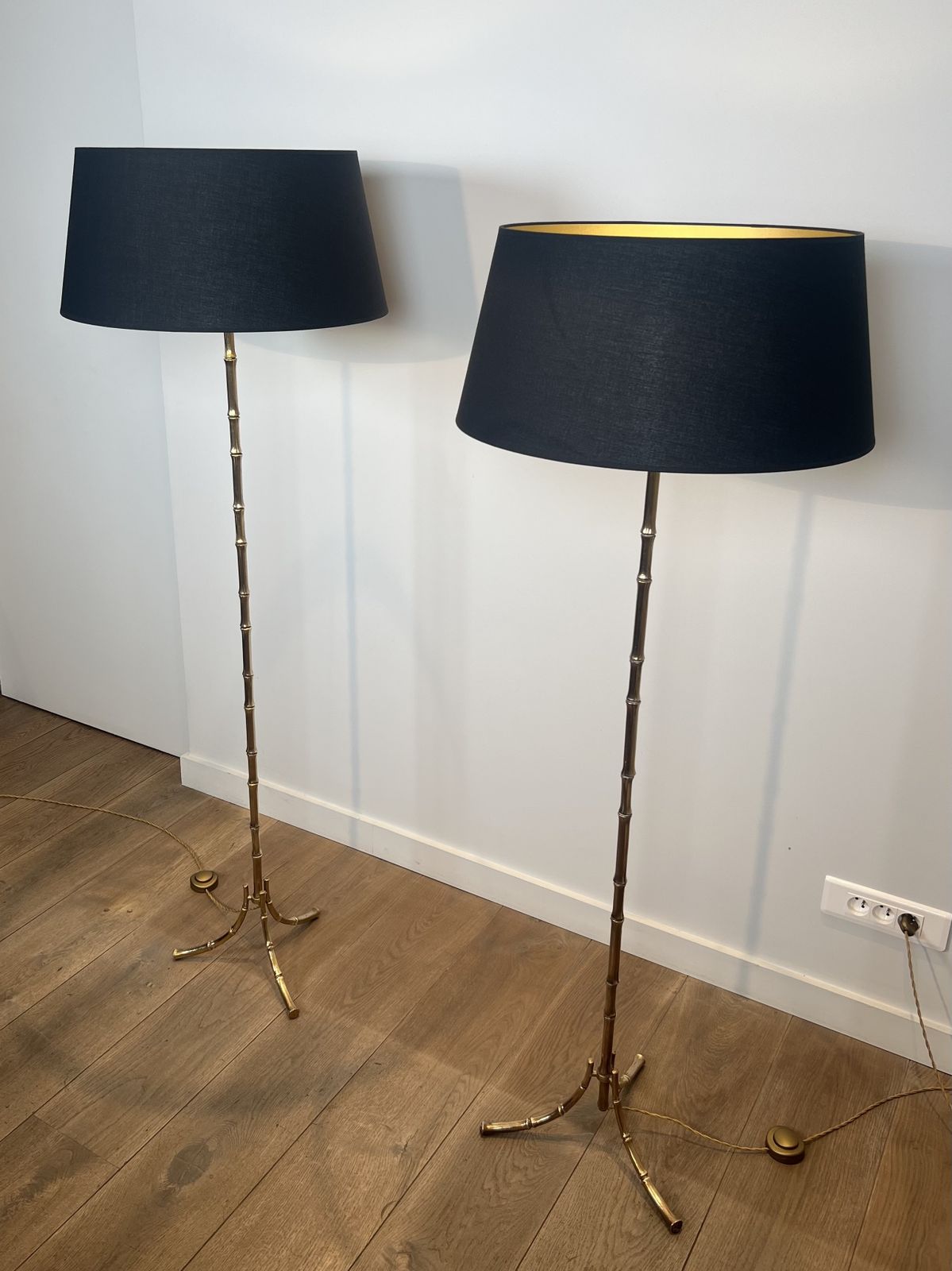 photo buy Bronze Floor Lamp In Faux Bamboo Style From Maison Baguès