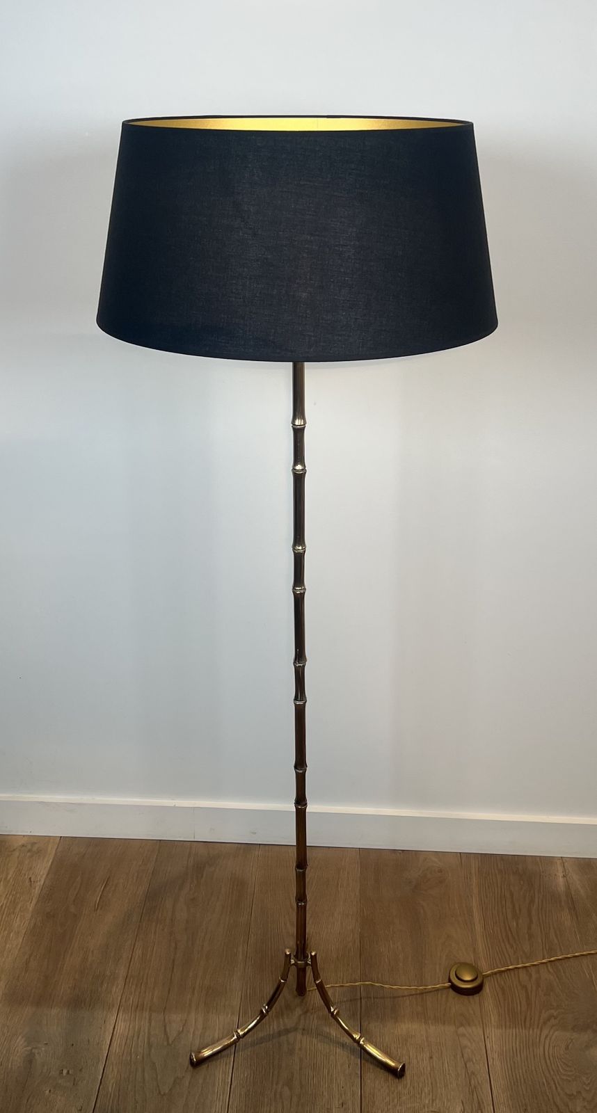 Pair Of Faux Bamboo Bronze Floor Lamps From Maison Baguès photo Lighting