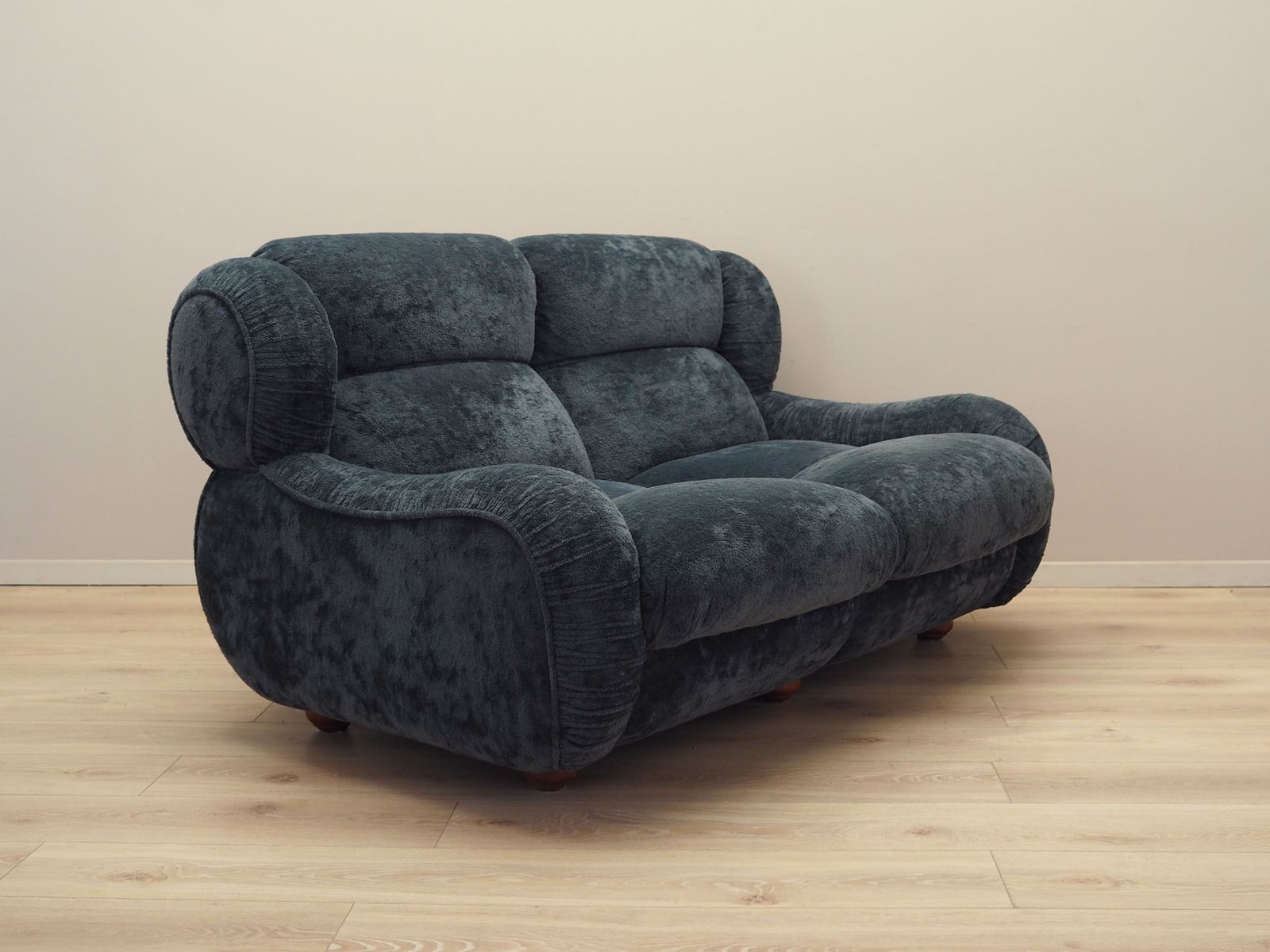 photo furniture Navy Blue Velour Sofa, Italian Design, 1970s, Production: Italy
