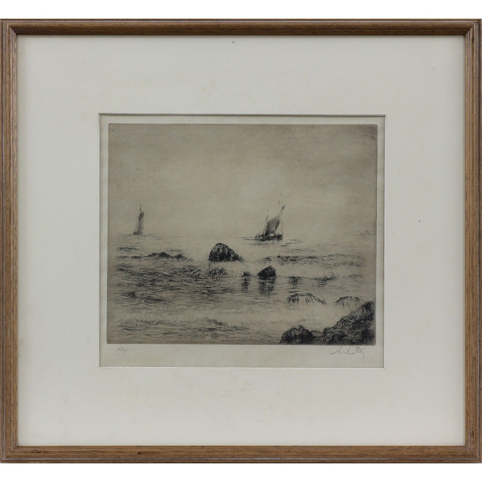 Etching By Ernest Sydney Mckenzie Litten. Titled "Coming Home"