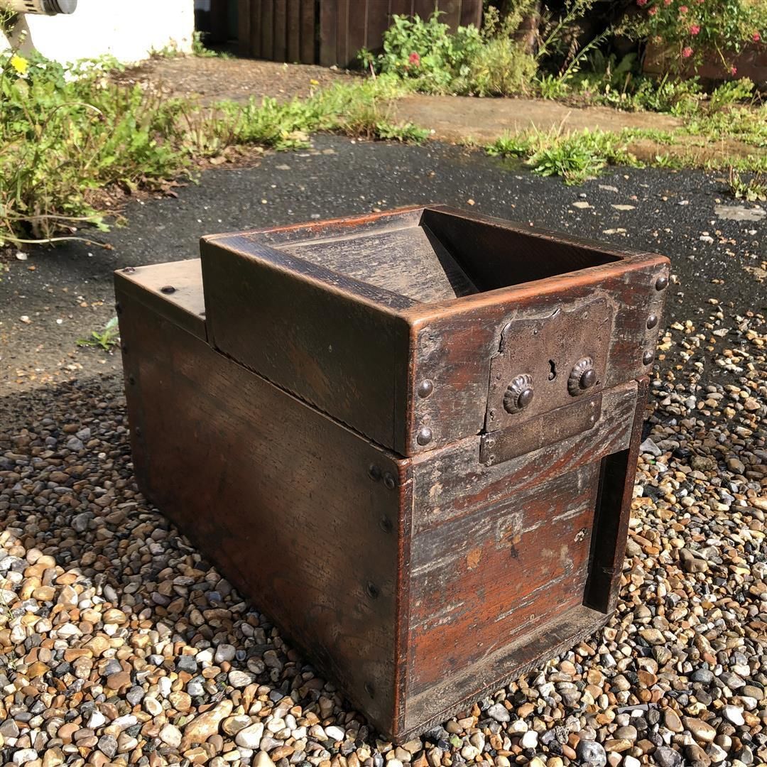 Unusual Antique Japanese Cash Till Or Ballot Box photo vinterior